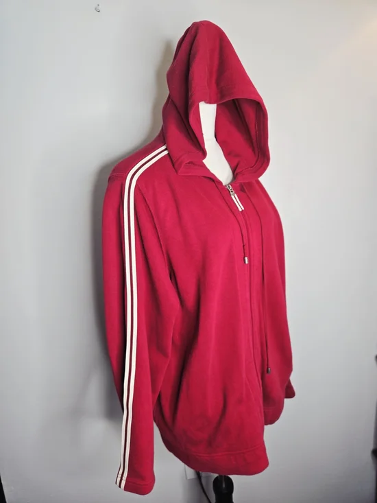 Liz Claiborne Liz & Co. Red Zip Up Hoodie - Size XL - Picture 3 of 8